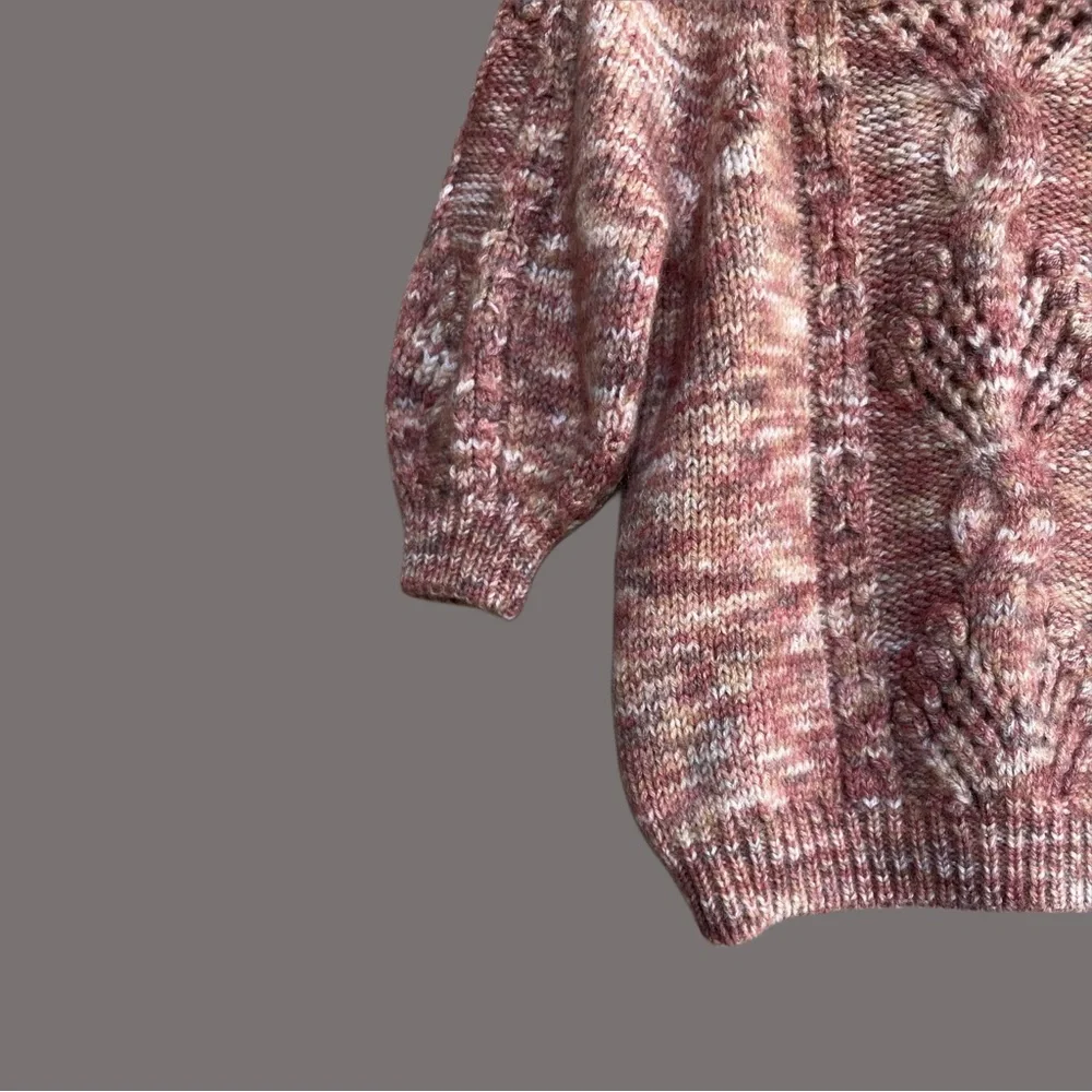 SEZANE NWT Red Mohair Wool Cable Knit Short
Puff Sleeve Sweater Giulia Jumper S - Picture 6 of 12